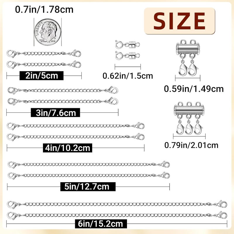 MKCYD Magnetic Jewelry Clasps for Necklace Extender and Layering, Multiple Styles Magnetic Clasps for Necklace Bracelet Anklet - Image 2